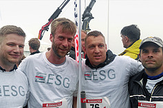 Das ESG-Team „Die 3 Lustigen 4“ im Ziel: Tom Triebel, Andreas Stegemann, René Marmulla und Mathias Kuhl (von links)